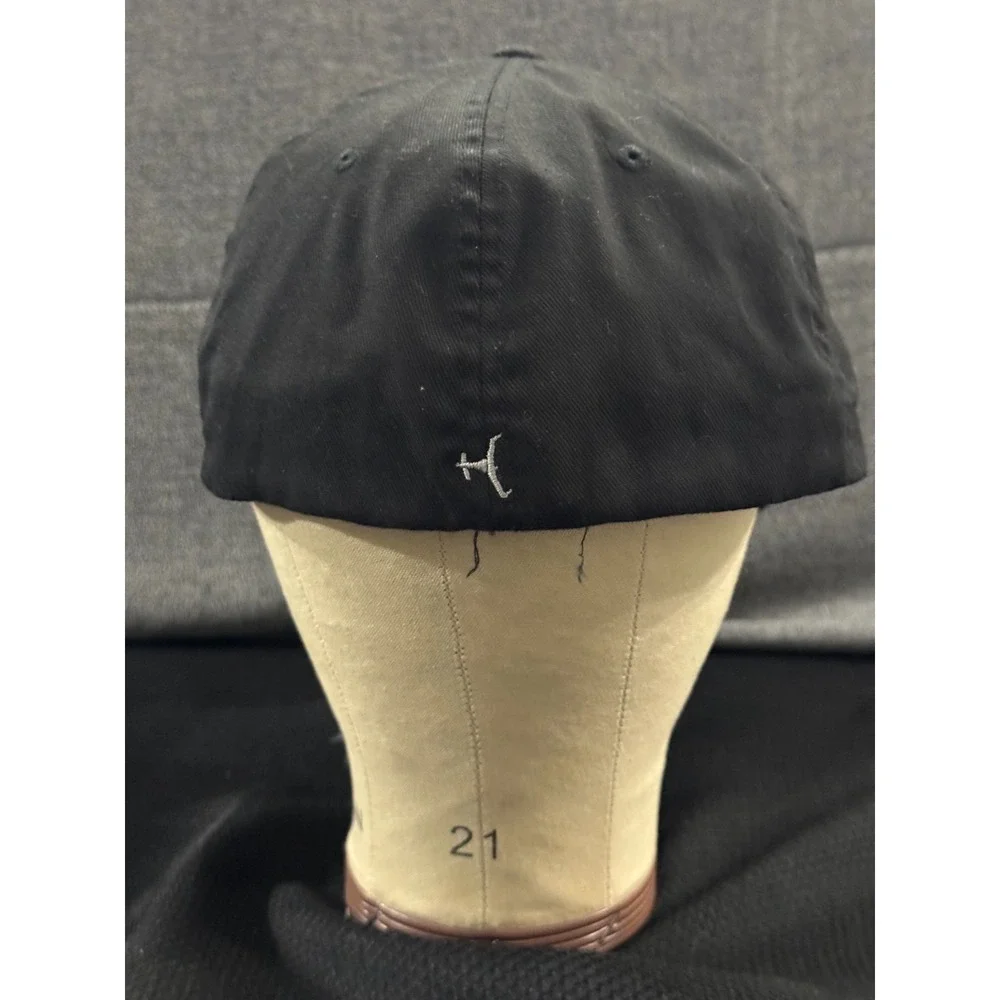 The Game Baseball Cap Men's One Size Black 6 Logo Classic Flexfit Stretch Hat